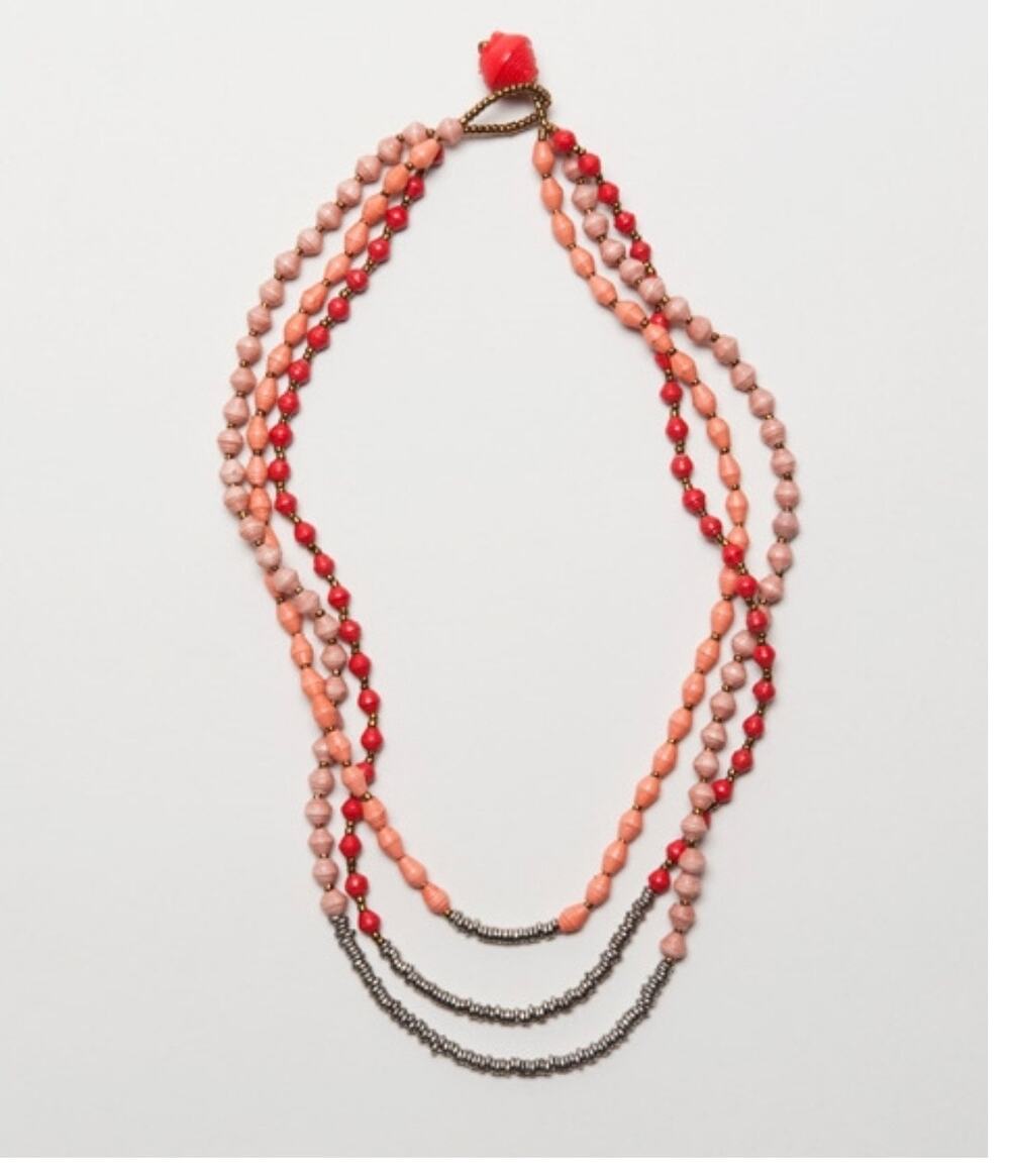 Noonday Collection Lovely Loops Necklace Paper Beads Handmade Sustainable